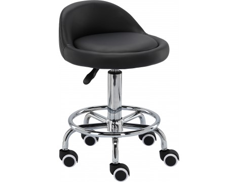 Krzesło taboret kosmetyczny fryzjerski czarny Outlet
